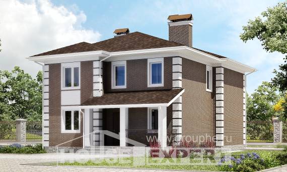 185-002-П Проект двухэтажного дома, бюджетный коттедж из газосиликатных блоков Щигры, House Expert