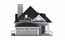 135-001-Л Проект двухэтажного дома с мансардным этажом, гараж, компактный дом из кирпича Курчатов, House Expert