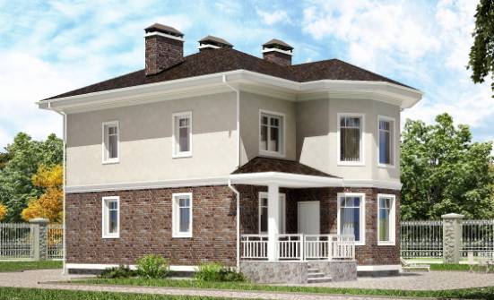 120-001-Л Проект трехэтажного дома, классический загородный дом из твинблока Курск | Проекты домов от House Expert