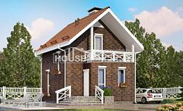 045-001-Л Проект двухэтажного дома с мансардой, крохотный домик из пеноблока Курчатов, House Expert