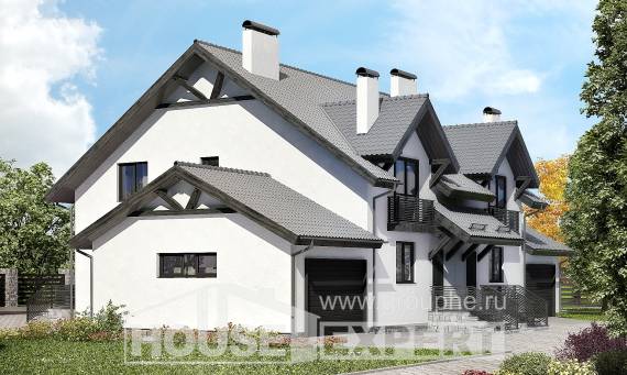 290-003-П Проект двухэтажного дома мансардный этаж, классический дом из теплоблока Курск, House Expert