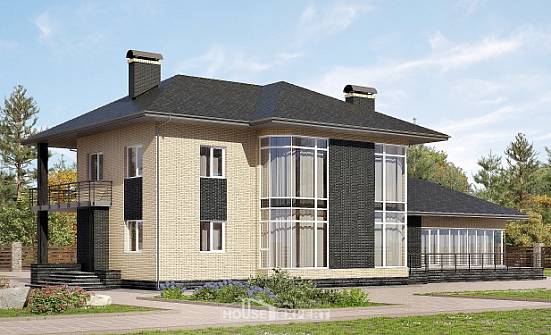 305-003-Л Проект двухэтажного дома, огромный загородный дом из поризованных блоков Железногорск | Проекты домов от House Expert