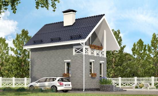045-001-П Проект двухэтажного дома мансардный этаж, уютный домик из газобетона Курчатов | Проекты домов от House Expert