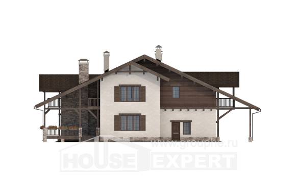 340-003-П Проект двухэтажного дома мансардой, гараж, современный коттедж из кирпича Курчатов, House Expert
