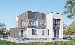 150-017-П Проект двухэтажного дома, компактный коттедж из бризолита Щигры, House Expert