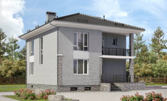 275-004-П Проект трехэтажного дома и гаражом, красивый загородный дом из кирпича Железногорск | Проекты домов от House Expert