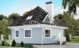 110-001-Л Проект двухэтажного дома мансардой, красивый загородный дом из твинблока Железногорск, House Expert