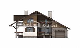 220-005-П Проект двухэтажного дома с мансардным этажом, гараж, современный коттедж из кирпича Железногорск, House Expert