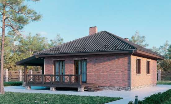070-006-Л Проект одноэтажного дома, компактный домик из газосиликатных блоков Курск | Проекты домов от House Expert