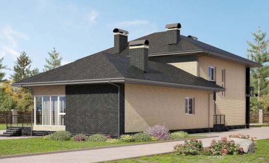 305-003-Л Проект двухэтажного дома, просторный загородный дом из твинблока Курск | Проекты домов от House Expert