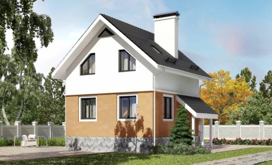 100-005-Л Проект трехэтажного дома с мансардой, бюджетный дом из пеноблока Щигры | Проекты домов от House Expert