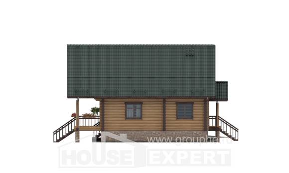 270-002-П Проект двухэтажного дома с мансардным этажом и гаражом, классический домик из бревен Курчатов, House Expert
