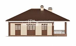 160-015-П Проект одноэтажного дома, гараж, небольшой загородный дом из арболита Курчатов, House Expert