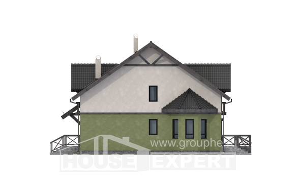 120-003-П Проект двухэтажного дома мансардный этаж, бюджетный домик из арболита Железногорск, House Expert