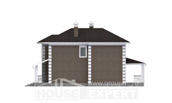 185-002-П Проект двухэтажного дома, скромный загородный дом из бризолита Курск, House Expert