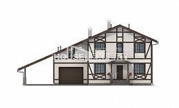 250-002-Л Проект двухэтажного дома мансардой, гараж, классический дом из кирпича Курск, House Expert