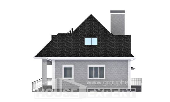 135-001-Л Проект двухэтажного дома мансардой и гаражом, доступный дом из кирпича Железногорск, House Expert
