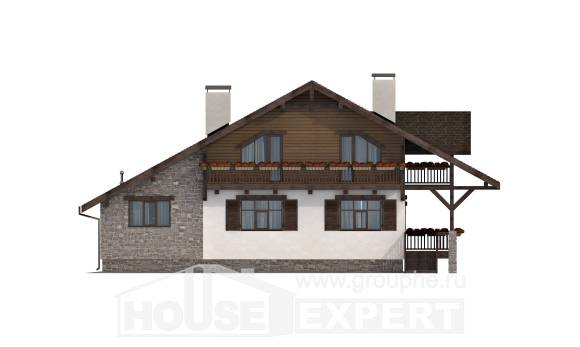 220-005-П Проект двухэтажного дома мансардой, гараж, классический коттедж из кирпича Курск, House Expert