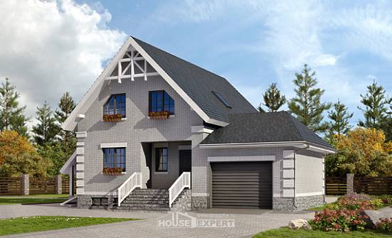 200-009-П Проект трехэтажного дома мансардой и гаражом, простой дом из блока Железногорск | Проекты домов от House Expert