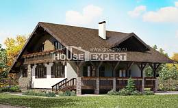 220-005-П Проект двухэтажного дома с мансардным этажом, гараж, уютный домик из кирпича Курчатов, House Expert
