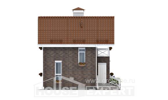 045-001-Л Проект двухэтажного дома с мансардным этажом, маленький коттедж из газобетона Щигры, House Expert