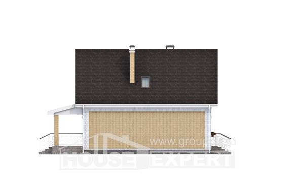 130-004-П Проект двухэтажного дома мансардой, экономичный домик из арболита Курчатов, House Expert
