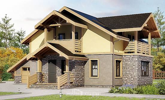 180-011-П Проект двухэтажного дома с мансардой, гараж, современный домик из керамзитобетонных блоков Железногорск | Проекты домов от House Expert