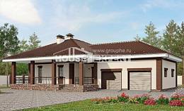 160-015-П Проект одноэтажного дома, гараж, бюджетный коттедж из поризованных блоков Щигры, House Expert