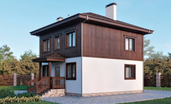 100-006-Л Проект двухэтажного дома, простой домик из керамзитобетонных блоков Курчатов | Проекты домов от House Expert