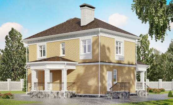 160-001-Л Проект двухэтажного дома, компактный загородный дом из твинблока Курск | Проекты домов от House Expert